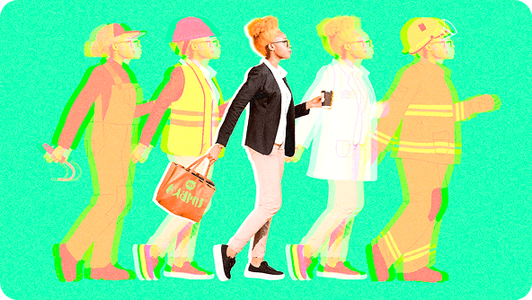 Professionals walking towards green careers